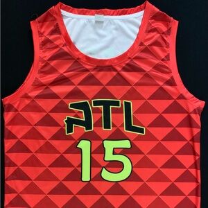Vince Carter ATL #15 Red Custom Jersey Tank Top Men’s Large